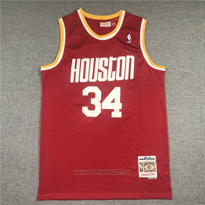 Camiseta Houston Rockets Hakeem Olajuwon #34 Mitchell & Ness 1993-94 Rojo